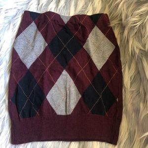 Knit Argyle tube top